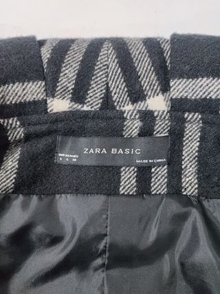 Zara/ Chaquetón Cuadros Escoceses gris negro M