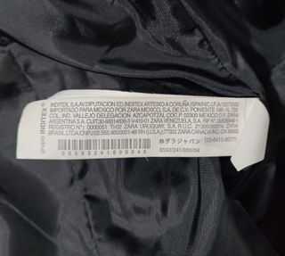 Zara/ Chaquetón Cuadros Escoceses gris negro M