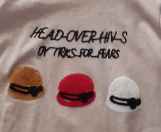 Jersey mujer beige con dibujos