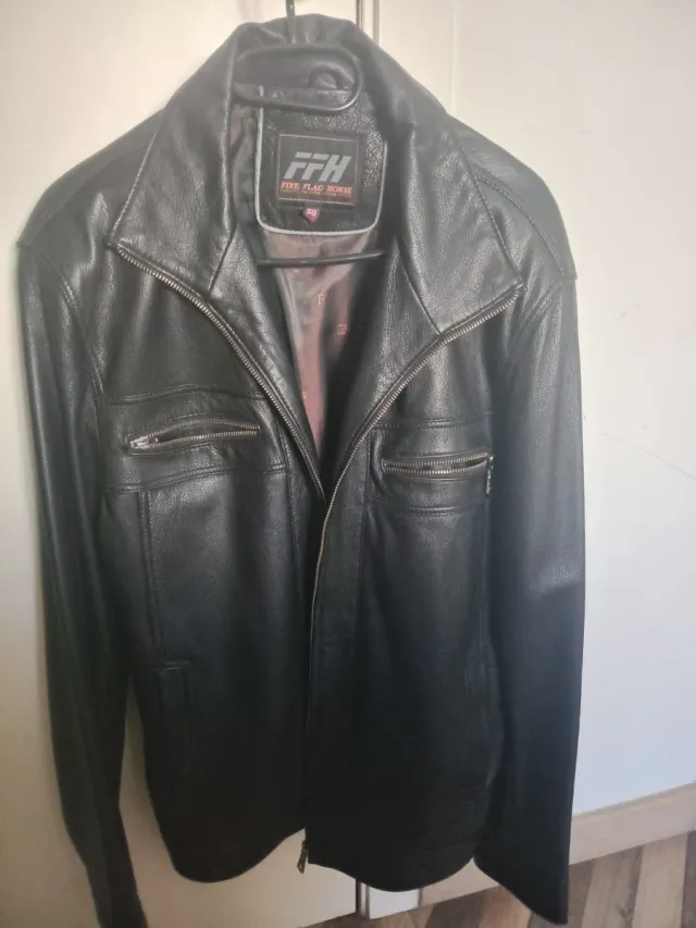 Chaqueta Cuero Hombre FIRE FLAG HORSE Negra Talla