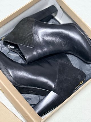 Botines de piel negros talla 40