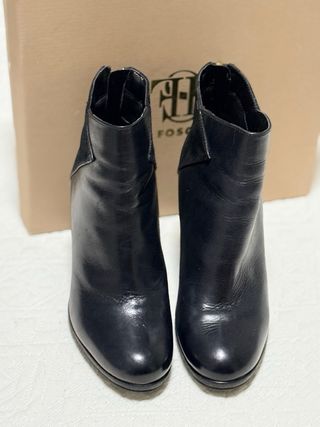 Botines de piel negros talla 40