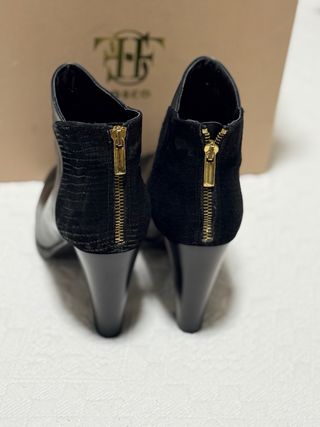 Botines de piel negros talla 40