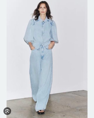 Pantalón vaquero Zara Palazzo Tiro Alto