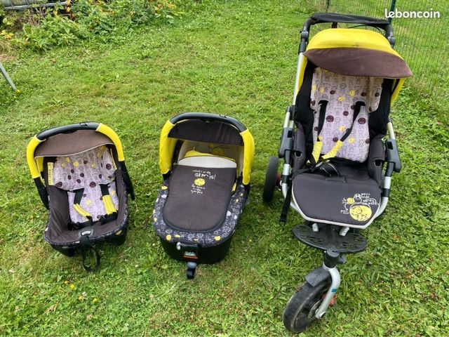 Carrito JANE bebé 3 en 1 con 3 ruedas camino rural