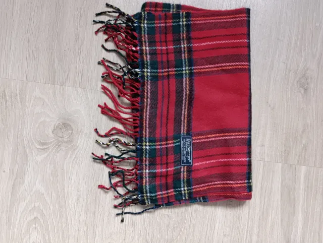 Bufanda Burberry roja vintage 100% lana