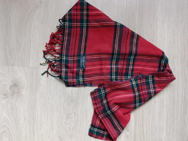 Bufanda Burberry roja vintage 100% lana