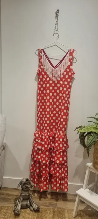 Vestido Flamenca Rojo Lunares