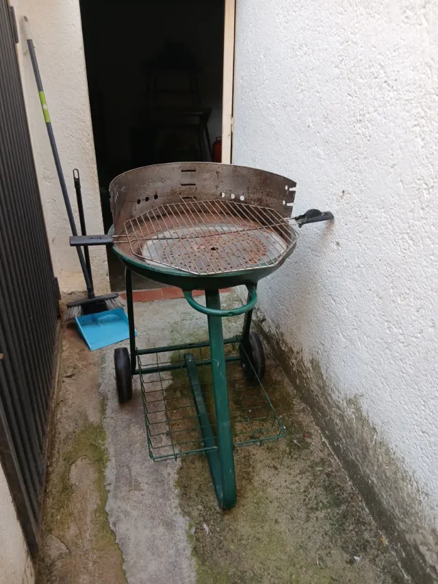 Barbacoa verde y plateada