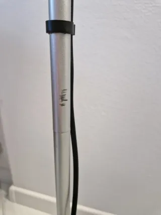 Lampada da terra argento e bianco