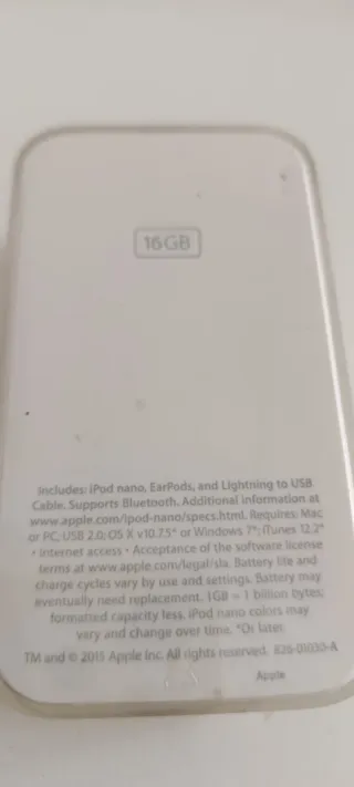 iPod Nano 7ª Generación Plata 16 GB