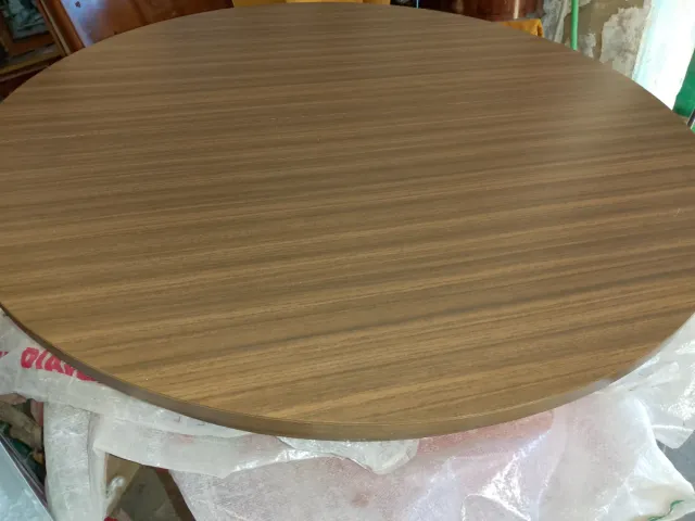 Mesa redonda madera y cristal