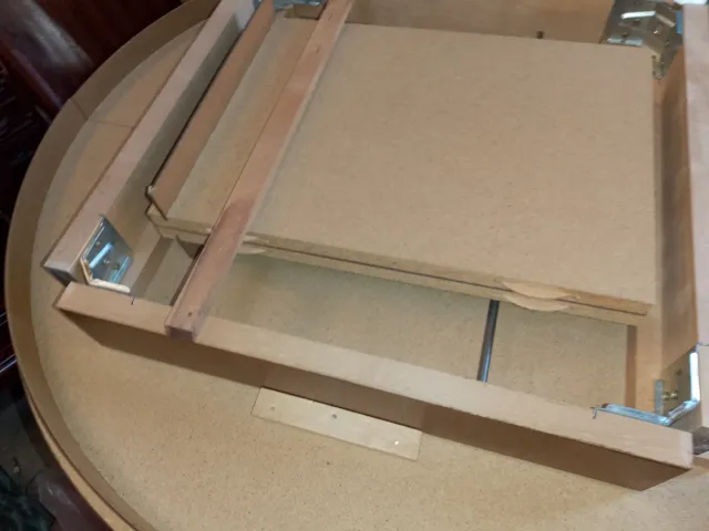 Mesa redonda madera y cristal