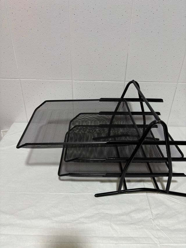 Bandeja organizador escritorio metal negro