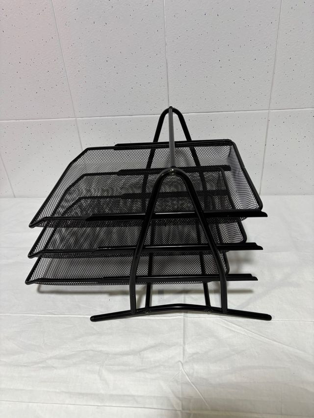 Bandeja organizador escritorio metal negro