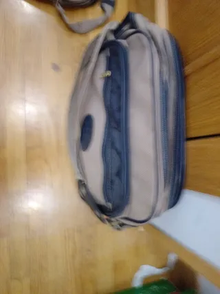 Bolsa de ordenador y neceser eige y Marron  tela.