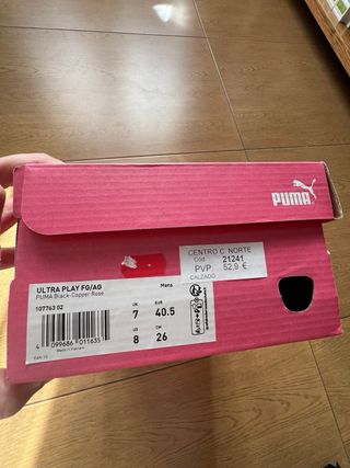 Botas de fútbol Puma negras 40,5