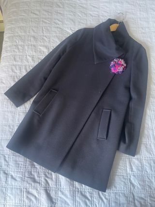 Cappotto lana Sile Benetton blu caldo