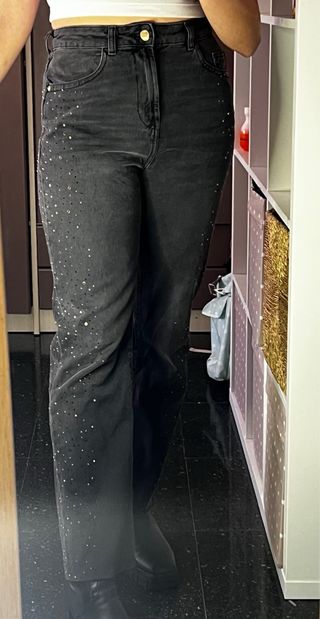 Pantalones Zara Tachuelas Talla 40