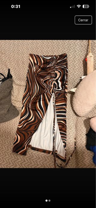 Conjunto de bikini rayas marrón