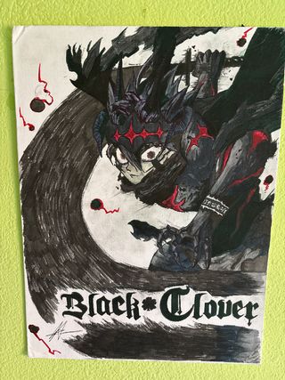 Pintura Black Clover Hecha a Mano