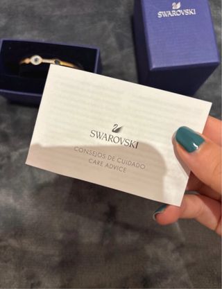 Pulsera Swarovski Dorada con Cristales Azules