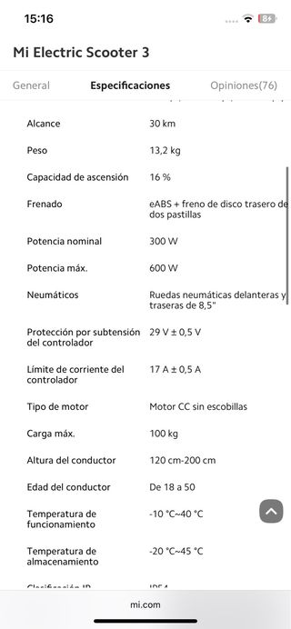 Patinete eléctrico Xiaomi Mi electric  Scooter 3