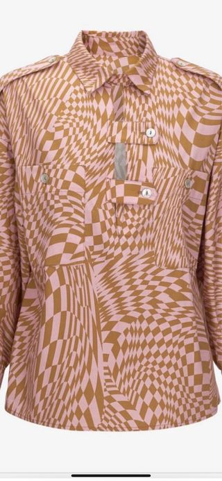 Blusa camisera con dibujo óptico