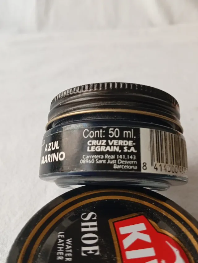 2 Botes Crema Zapato Kiwi Azul Marino