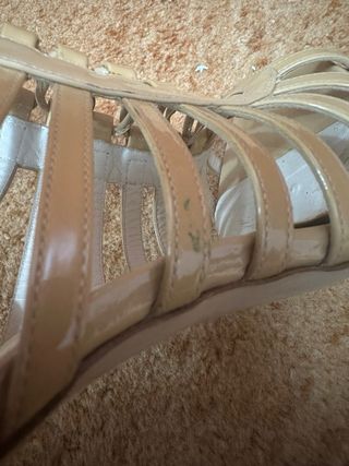 Sandali donna beige con tacco alto