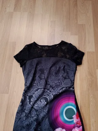 Vestido Desigual Negro-Multicolor