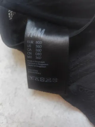 Sujetador Bralette de encaje con Aros. Negro T. 80