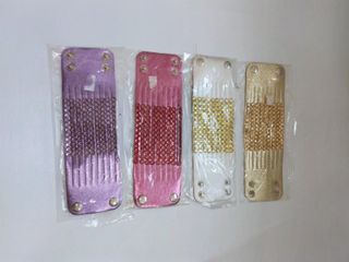 4 braccialetti similpelle strass