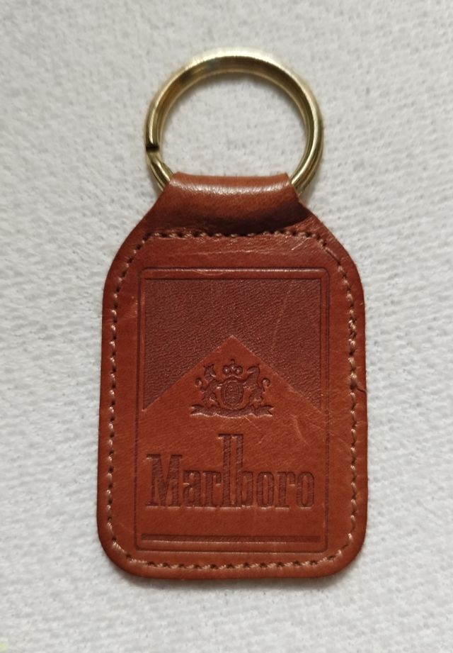 Llavero Marlboro Cuero Marrón