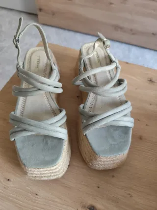 Sandalias cáñamo azul grisáceo