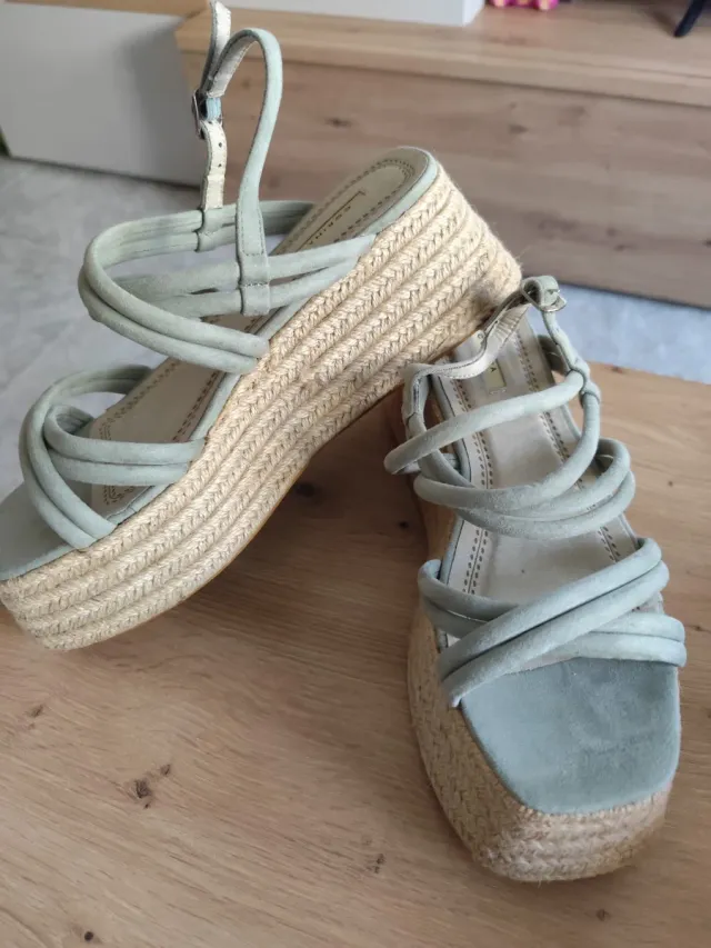 Sandalias cáñamo azul grisáceo