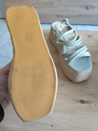 Sandalias cáñamo azul grisáceo