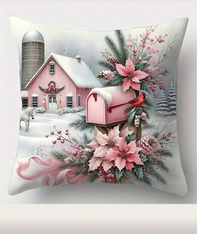 4 Fundas de cojines  Navideño Rosa