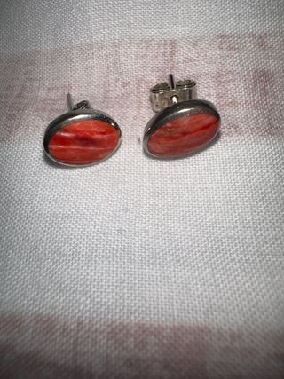 Pendientes Plata de ley y Coral