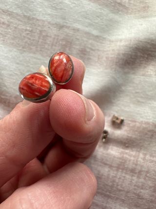 Pendientes Plata de ley y Coral