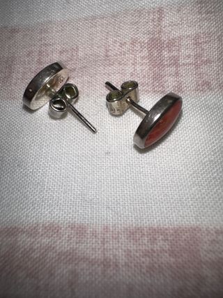 Pendientes Plata de ley y Coral