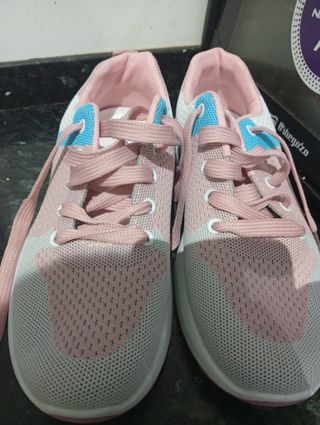Zapatillas deportivas mujer rosa y blanco