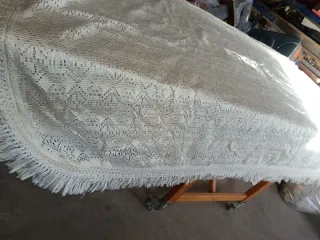 Colcha vintage de tejido blanco 221x224