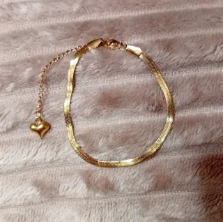 Pulsera dorada acero inoxidable corazón