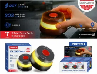 Luz de emergencia V16 conectada DGT