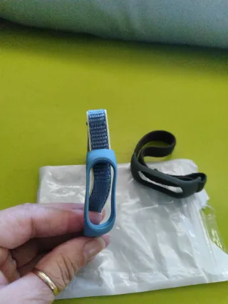 2 Correas Nylon Xiaomi Band 3/4/5/6/7 Azul/verde