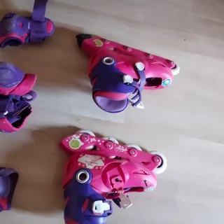 Patines rosas y morados talla niña de 5 años