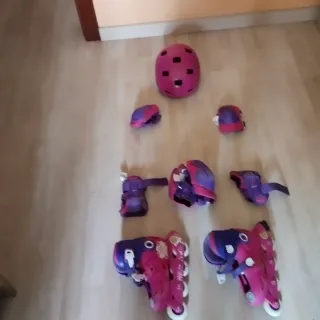 Patines rosas y morados talla niña de 5 años