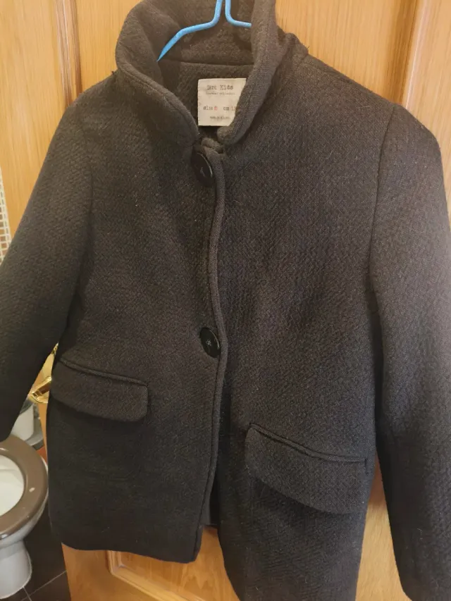 Abrigo Zara niña paño negro