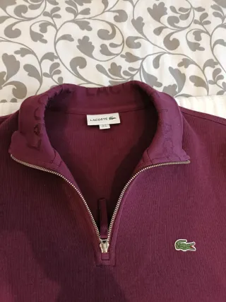 Jersey Original Lacoste Media Cremallera Morado